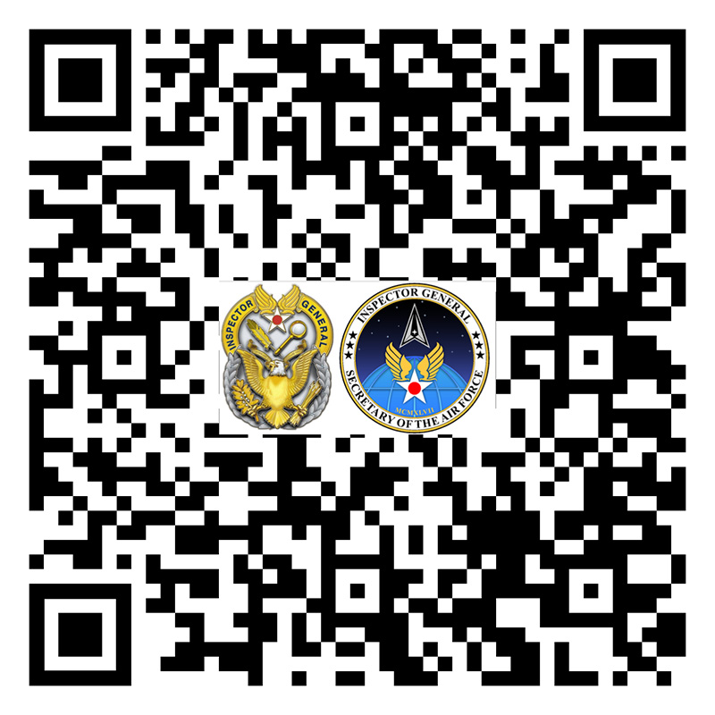 qr code that links to Department of the Air Force Inspector General's Complaints Website